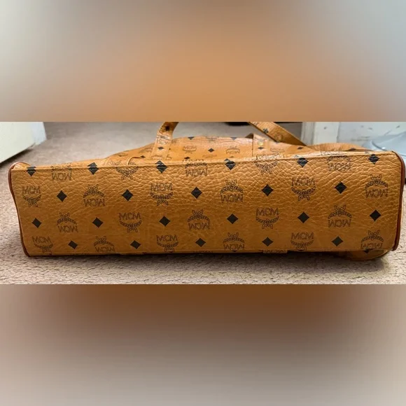 MCM Dome Satchel Shoulder Bag Monogram Vintage XL Authentic Double Zip - Picture 12 of 16